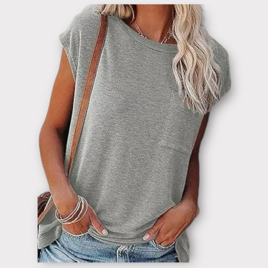 Casual Batwing Cap Relaxed Top