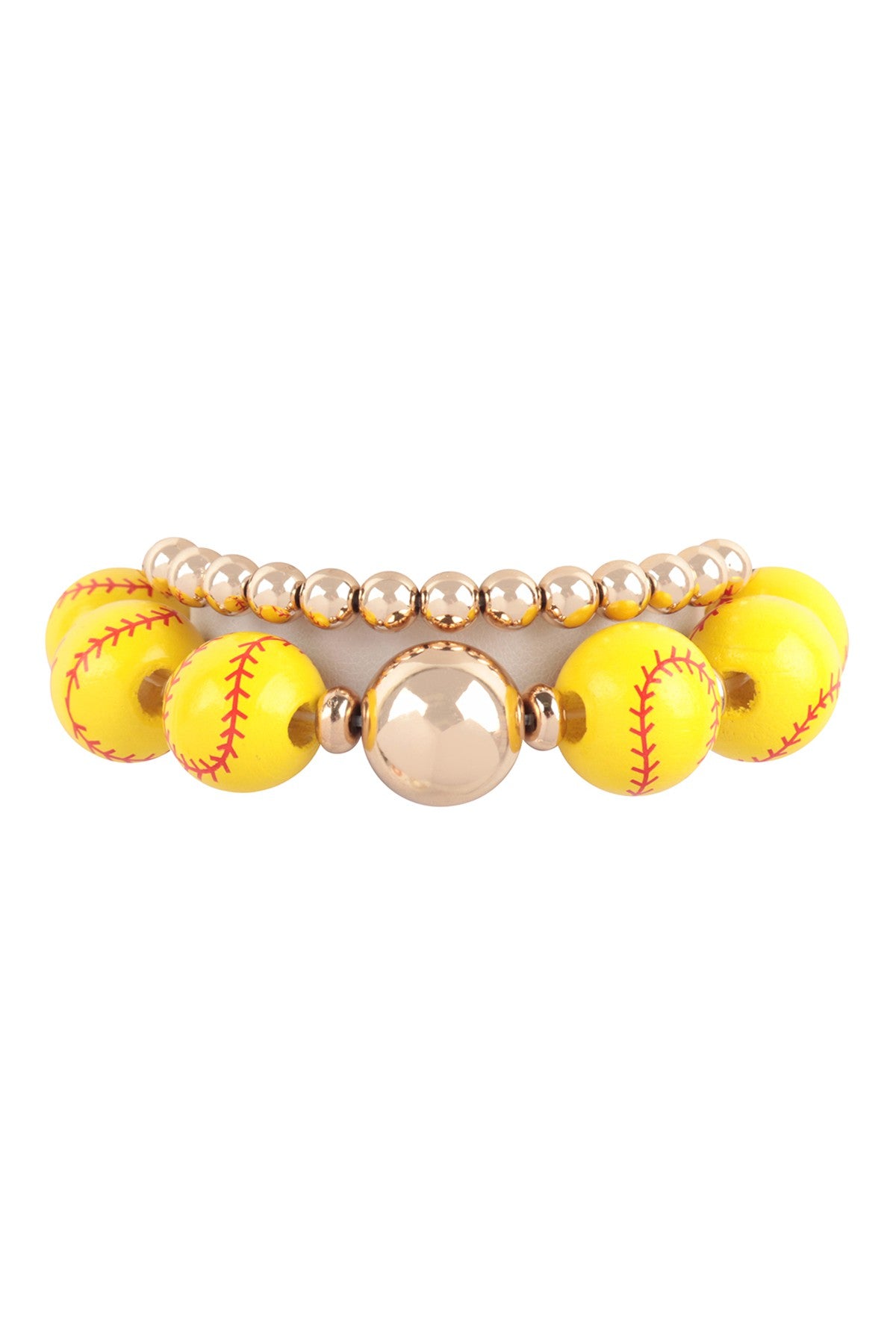 Game day Wood Bead Stretch Bracelet Set