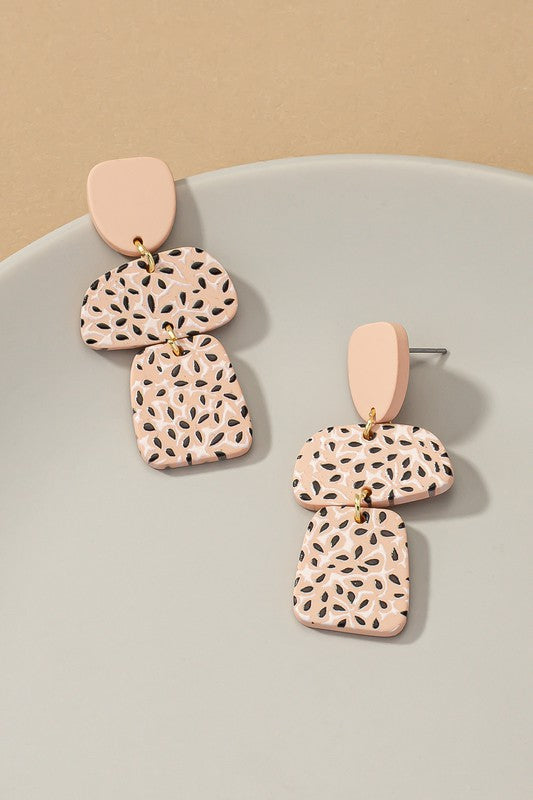 Flower Pattern Acrylic Drop Earrings