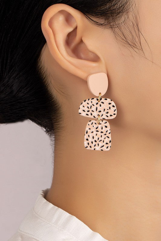 Flower Pattern Acrylic Drop Earrings