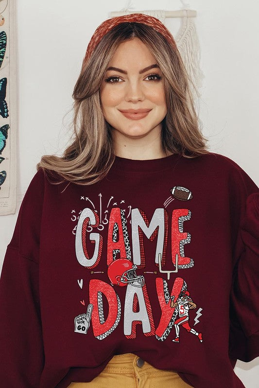 Game Day Football Graphic Fleece Sweatshirts