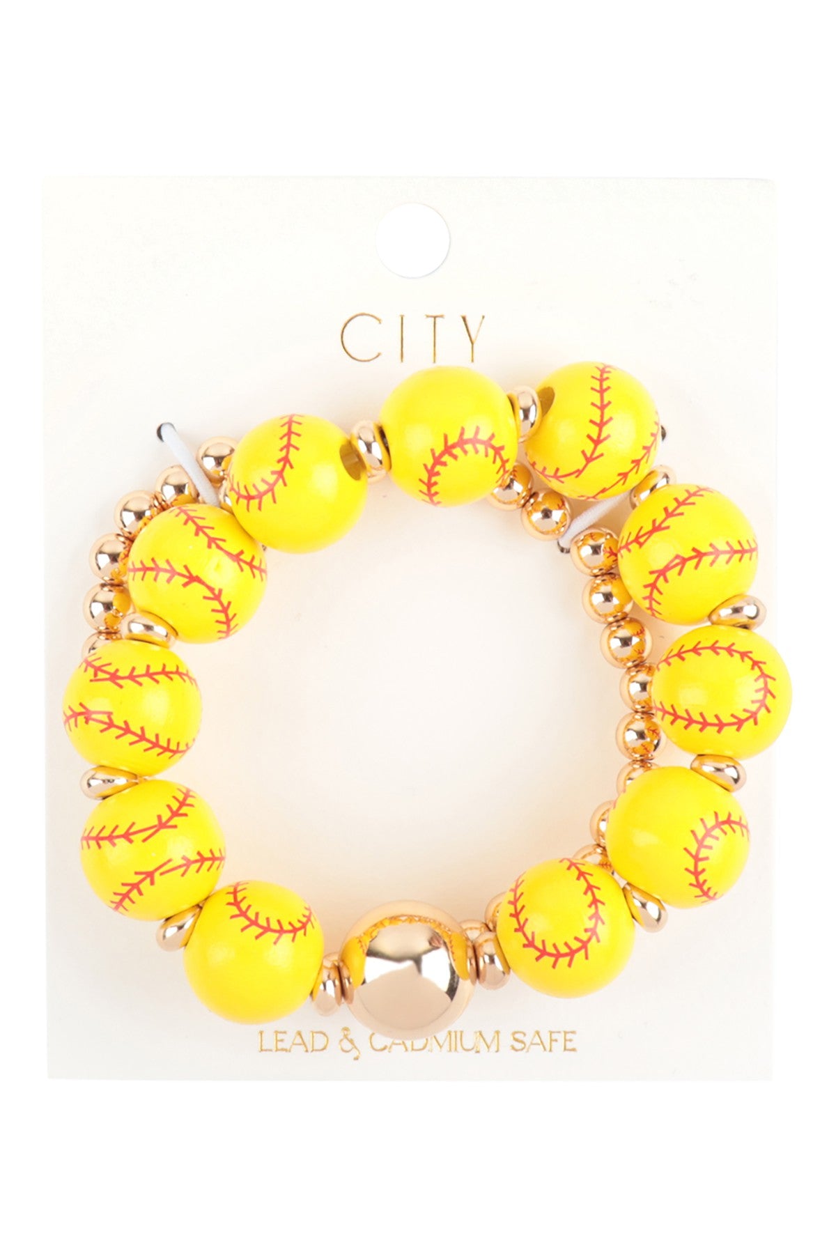 Game day Wood Bead Stretch Bracelet Set