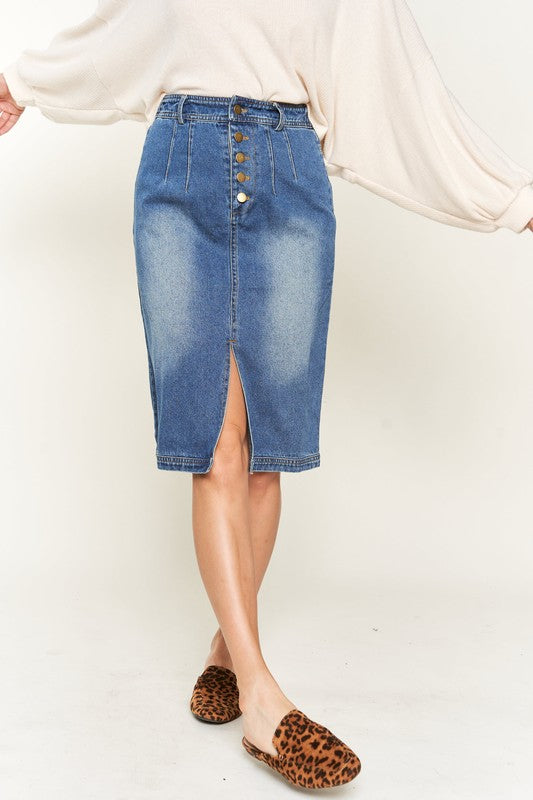 Back To The Denim Midi Skirt