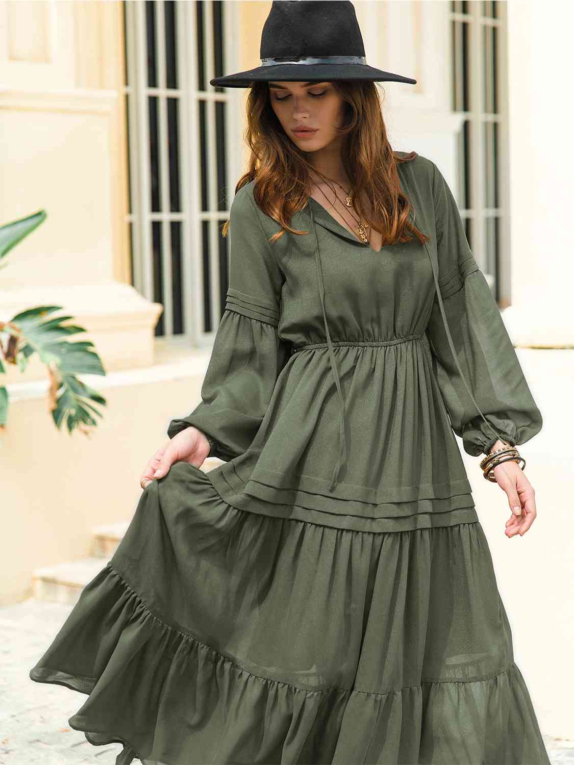 Peace Flow Midi Tiered Dress