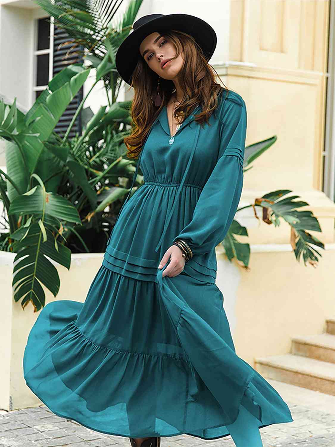 Peace Flow Midi Tiered Dress