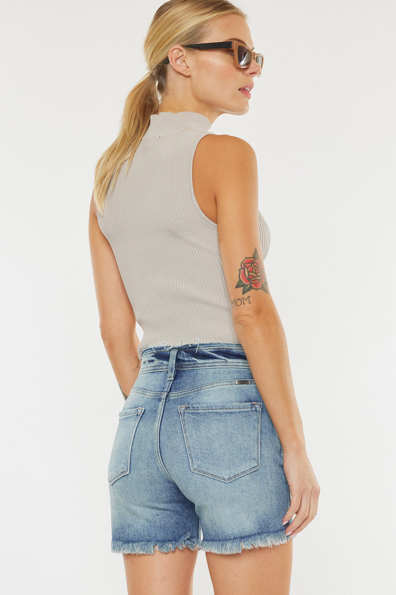 Kancan High Waisted Frayed Shorts