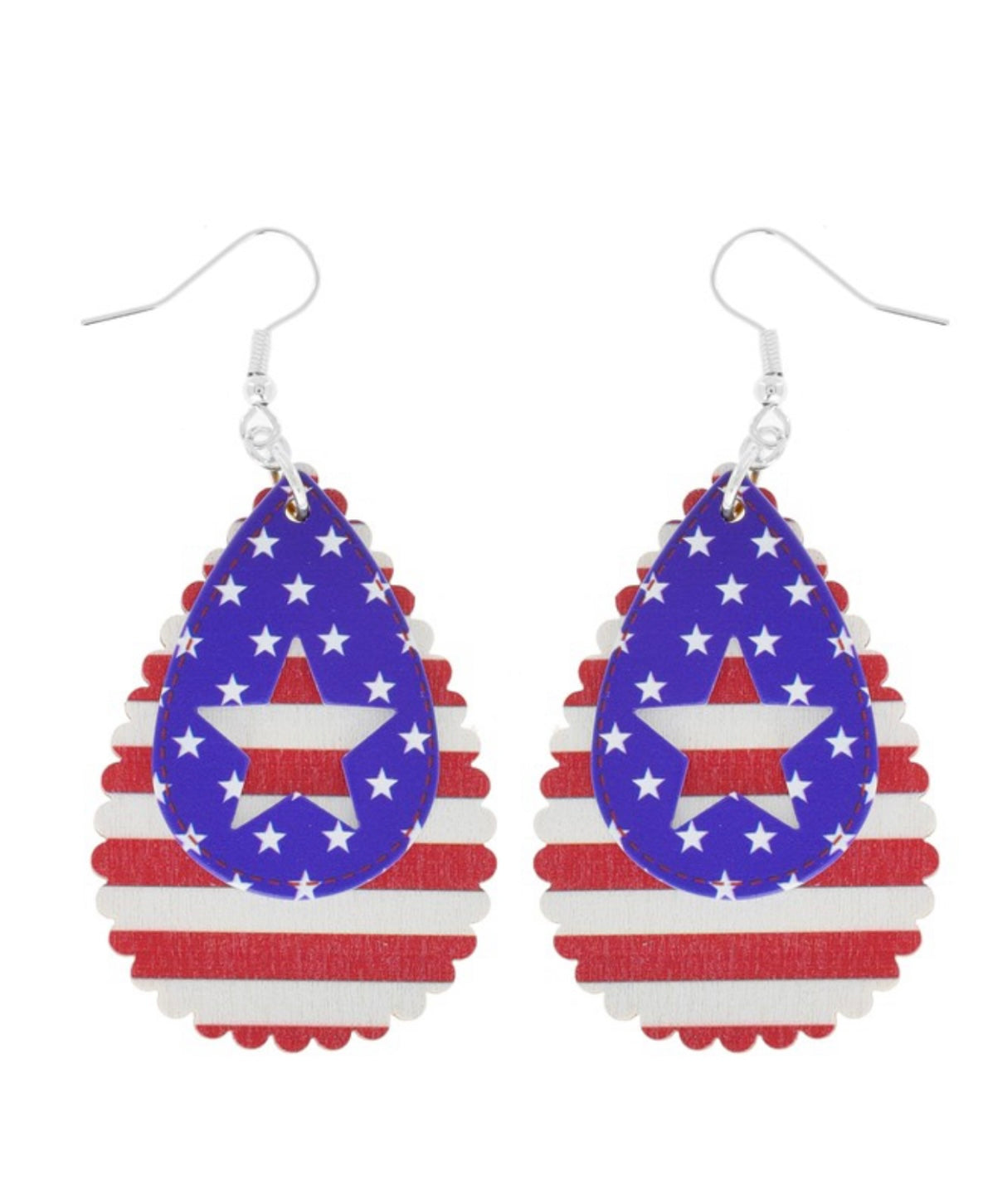 USA Teardrop Dangle Earrings