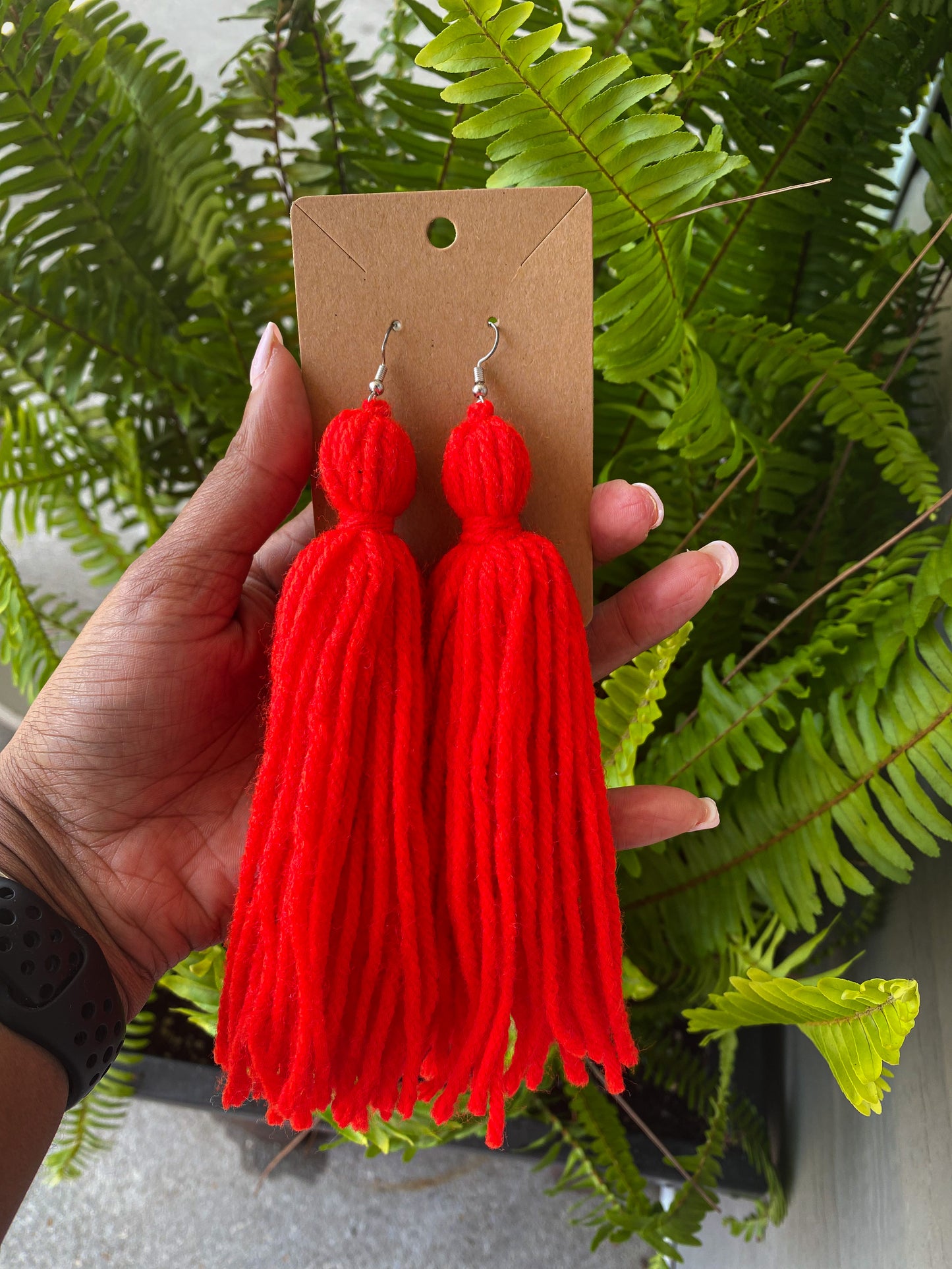 Boho Yarn Tassel Earrings (L)