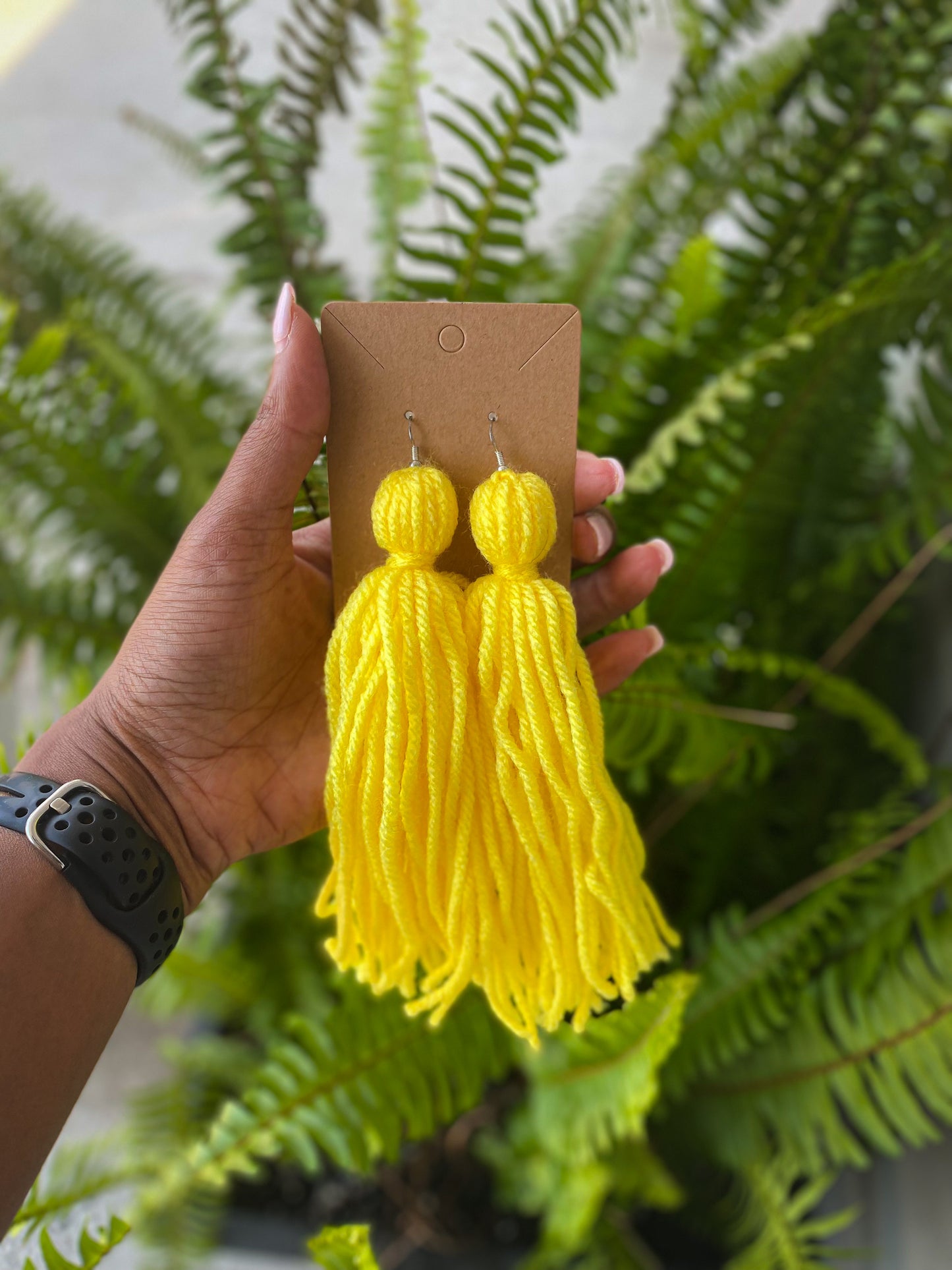 Boho Yarn Tassel Earrings (L)