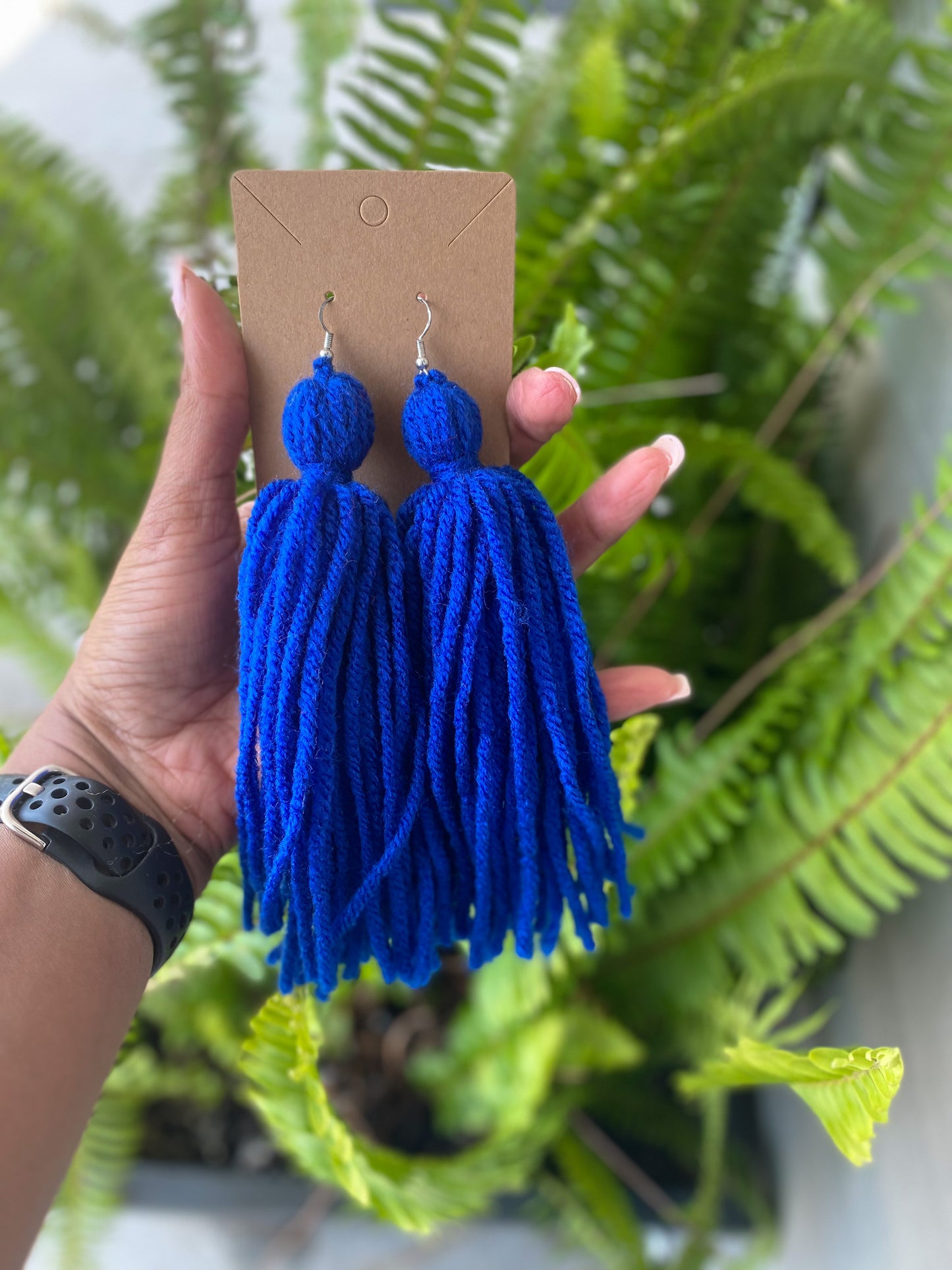 Boho Yarn Tassel Earrings (L)