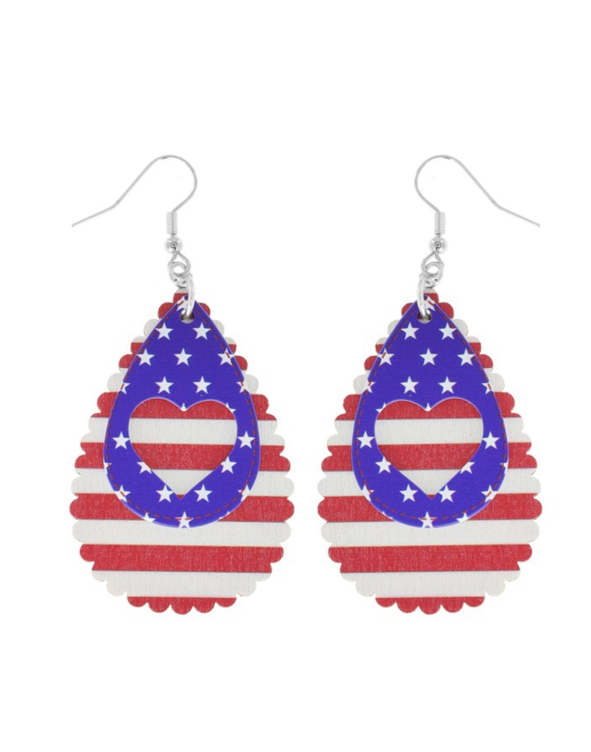 USA Teardrop Dangle Earrings