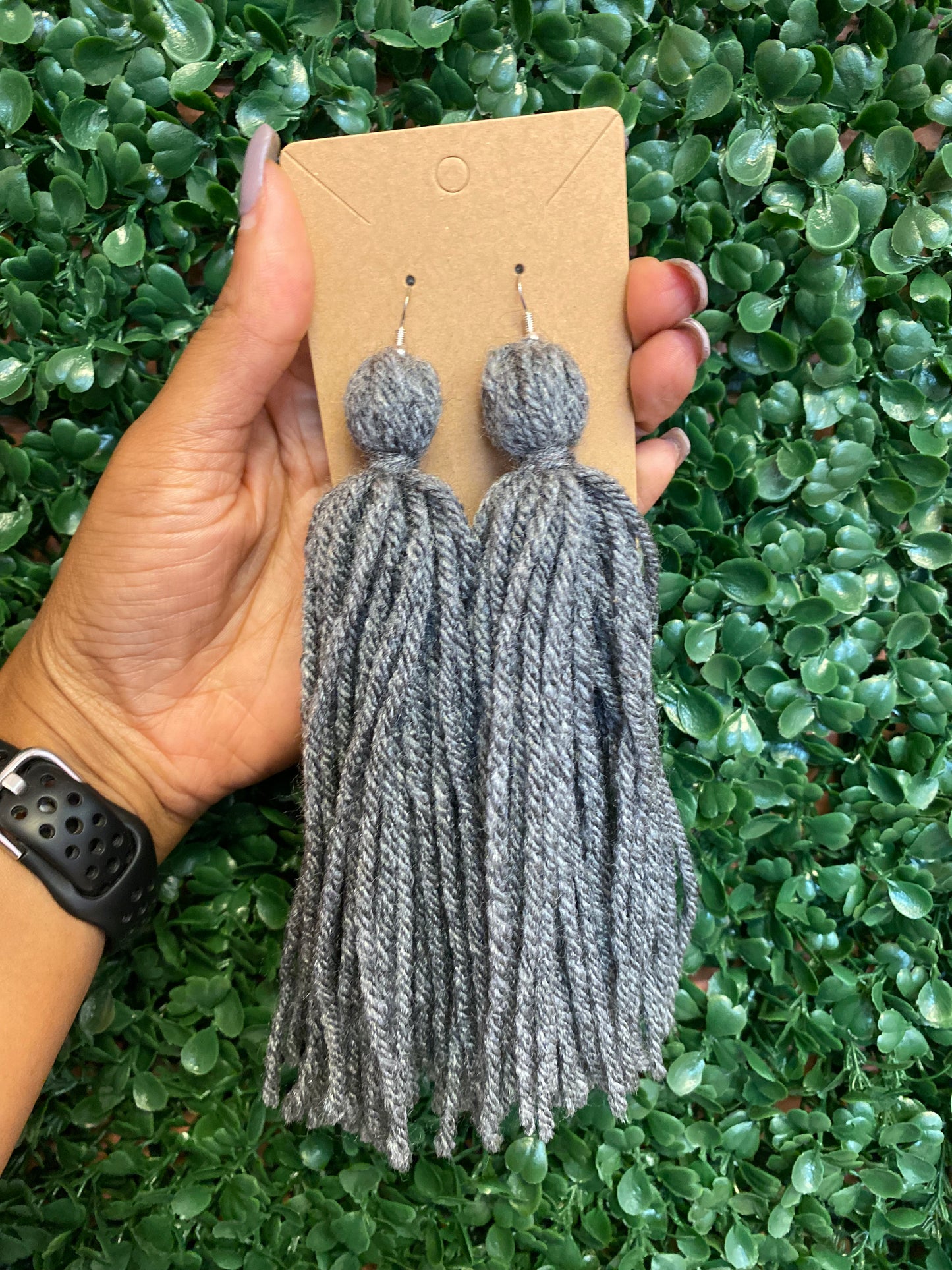 Boho Yarn Tassel Earrings (L)